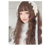 Lolita 68 cm Longue Frange Marron Bouclée Mignon Synthétique Party Lady Cosplay Perruque + Perruque Gratuite Cap Seulement Perruque