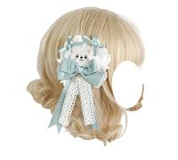 Lolita Coiffe, Bandeau Lolita, Bandeau for femmes Lolita large bandeau en dentelle oreilles d'ours bandeau accessoires de cheveux avec bandeau de cheveux arc(Green Bear Hair Clip)