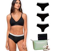 Lolita® Culotte Menstruelle Flux Léger à Modéré - Ultra Absorbante - Confortable et Réutilisable - Idéale pour Règles Légères (FR/ES, Alpha/Lettres, XS, Taille Normale, Taille Normale, Noir)