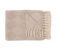 Lolita - plaid - 130x180 cm - motif géométrique - en coton - Beige