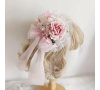 Lolita Robe de chambre douce pour fille Motif fleurs Style français vintage Rose