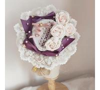 Lolita Robe de chambre douce pour fille Motif fleurs Tasse à thé Chapeau Jupe Cosplay Coiffe en dentelle Pinces à cheveux (violet)