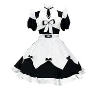 Lolita Robe de soubrette douce et mignonne pour cosplay Noir et blanc