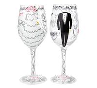Lolita SETW-5522A Verre Bride & Groom Set Coffret Mariage Verre à Vin Multicolore 22,5 cm