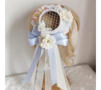 Lolita Souples Fille Ruban Bowknot Streamer Chapeau Haut Chapeau Bonnet, Banquet, Fête Cosplay Costume Pinces à Cheveux Coiffe (Bleu)