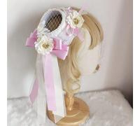 Lolita Souples Fille Ruban Bowknot Streamer Chapeau Haut Chapeau Bonnet, Banquet, Fête Cosplay Costume Pinces à Cheveux Coiffe (Rose)