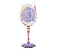 Lolita Verre à vin avec texte Happy 80th Birthday