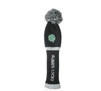 Lolji Decorations Housse de Golf en Tricot avec Motif trèfle Vert brodé « Always Lucky » pour conducteur en Bois 460 CC Pom Head Club pour Taylormade Callaway Titleist Ping