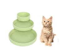 Lollanda - Lot de 3 gamelles pour chat - Bol ovale en silicone - Large gamelle en silicone pour nourriture sèche et humide (vert clair)
