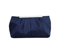 Lollanda Pochette élégante plissée en satin pour femme - Pour soirée, bal de fin d'année, fête de mariage, noir foncé, 20Inches, medium