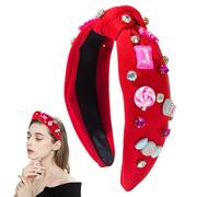 Lollipop - Bandeau à nœud pour fille - Large bandeau noué - Bandeau antidérapant à la mode - Accessoire de cheveux - Pendentif Lollipop pour filles et