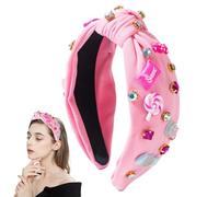 Lollipop - Bandeaux noués pour femme - Bandeau à nœud en strass - Bandeau tendance antidérapant - Accessoire de cheveux - Pendentif Lollipop pour filles et