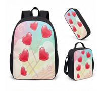 Lollipop Candy Castle Ensemble sac à dos de 43,2 cm pour filles et enfants avec trousse à déjeuner, 07, L, Minimaliste