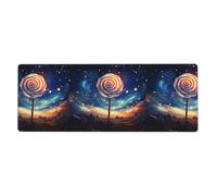 Lollipop in The Starry Sky Tapis de souris imprimé extra large 30,5 x 80 cm pour bureau, jeux et apprentissage - Durable, confortable et respectueux de l'environnement