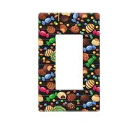 Lollipop - Plaque murale imprimée de grains de chocolat, 1 gang sans vis, taille standard, 11,7 x 7,1 cm, couvre-interrupteur décoratif en polycarbonate thermoplastique