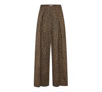 Lollys Laundry - Pantalon en Coton Imprimé Léopard - Femme - Pantalons - Brun - Taille: 44 FR