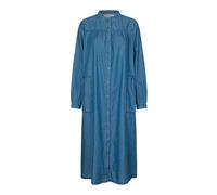 Lollys Laundry - Robe Bleue à Manches Longues avec Col Mandarin - Femme - Robes - Bleu - Taille: 40 FR
