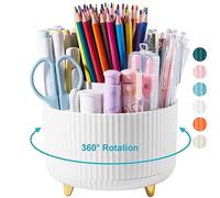 Lolocor Organiseur de bureau rotatif à 360 degrés - Porte-crayons pour bureau, simple, moderne, minimaliste, organiseur de maquillage, pot à stylos, fourniture de bureau multifonctionnelle pour la
