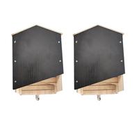 LOLPALONE 2 grandes maisons pour chauves-souris d'extérieur, immense boîte en bois, maison pour chauves-souris en spirale résistante aux intempéries, non traitée, abri, accessoires de jardin B