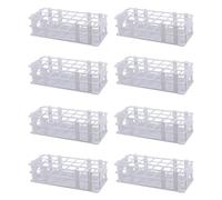 LOLPALONE 8X Support à Tubes à Essai en Plastique pour Tube de 30 mm, 21 Puits, Blanc, Amovible (21 Trous)