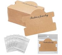 LOLPALONE Lot de 100 cartes de présentation pour bracelet, collier, cartes avec , marron, Papier