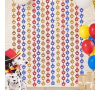 LOLStar Lot de 2 rideaux à franges en feuille d'aluminium pour décoration d'anniversaire Motif pattes de chien Rouge/jaune/bleu 1 x 2 m