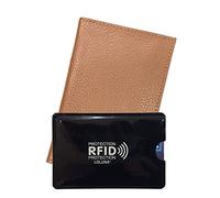 LOLUNA® Etui Carte Grise Cuir, permis Conduire Voiture + étui Carte RFID, identité, Assurance, 4 Volets, Plusieurs Couleur Homme et Femme - Camel/RFID