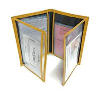 LOLUNA® Etui Carte Grise Cuir, permis Conduire Voiture, identité et Assurance - 4 Volets - Plusieurs Couleur Homme et Femme (Jaune-Orange)