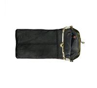 LOLUNA® Etui lunette souple et spacieux de vue ou de soleil - Cuir Véritable Agneau - Fermeture fermoir clic clac métal - Plusieurs couleurs - Noir