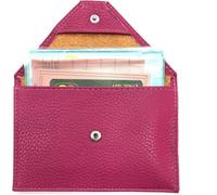 LOLUNA® Pochette Format enveloppe pour Papier Voiture, Carte Grise, permis Conduire Tout en Cuir Plusieurs Couleur Homme et Femme (Fuchsia)