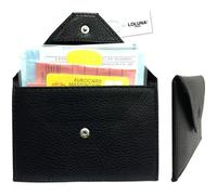 LOLUNA® Etui Pochette forme enveloppe pour papier voiture, carte grise, permis conduire, assurance, carte bleu en cuir - Noir
