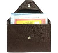 LOLUNA® Pochette format enveloppe pour papier voiture, carte grise, permis conduire tout en cuir plusieurs couleur homme et femme (Marron)