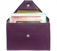 LOLUNA® Pochette format enveloppe pour papier voiture, carte grise, permis conduire tout en cuir plusieurs couleur homme et femme (Violet)