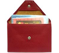 LOLUNA® Pochette format enveloppe pour papier voiture, carte grise, permis conduire tout en cuir plusieurs couleur homme et femme (Rouge)