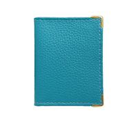 LOLUNA® - Etui Porte-Carte 22 Pages Format Livre Compact en Cuir Graine Couleur Mode pour Homme et Femme (Turquoise/Ciel)