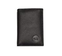 LOLUNA® Etui Porte Carte de crédit RFID/NFC - 3 Volets - 9 Cartes - Mini Portefeuille - Compact - Homme/Femme - Cuir Vachette Véritable (Noir)