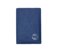 LOLUNA® Etui Porte Carte de crédit RFID - NFC- 3 Volets - 9 Cartes - Mini Portefeuille - Compact - Homme/Femme - Cuir Vachette Véritable - Bleu Marine