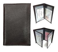 LOLUNA® Etui Carte Grise Cuir, permis Conduire Voiture, identité et Assurance - 4 Volets - Plusieurs Couleur Homme et Femme - Chocolat