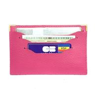 LOLUNA® Etui porte carte grise document voiture, plat fin, double face en cuir pour permis, assurance et carte crédit - Fuchsia