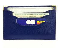 LOLUNA® Etui porte carte grise document voiture, plat fin, double face en cuir pour permis, assurance et carte crédit - Bleu marine