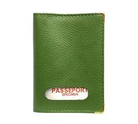 LOLUNA® Etui protège Passeport français et Autres Pays en Cuir Robuste Compact Existe en Plusieur Couleur (Vert)