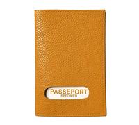 LOLUNA® Etui protège Passeport français et Autres Pays en Cuir Souple Compact pour Toute la Famille (Jaune moutard)