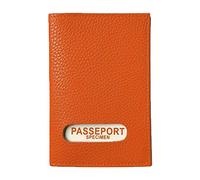 LOLUNA® Etui protège Passeport français et Autres Pays en Cuir Souple Compact pour Toute la Famille (Orange)