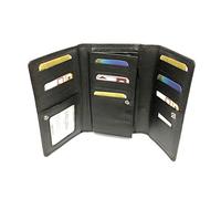 LOLUNA® Grand Porte-Monnaie Cuir spacieux avec Rabat - 2 Poches zippées - Compagnon - Portefeuille 14 Cartes - Billet - Monnaie - identité - Idée Cadeau pour Femme