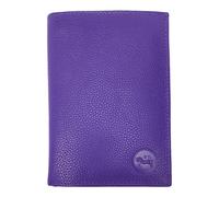 LOLUNA® Grand portefeuille femme cuir véritable 4 volets pour carte grise, permis, identité, cartes, billet et monnaie - Violet