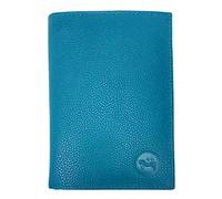 LOLUNA® Grand Portefeuille Homme Cuir véritable 4 Volets pour Carte Grise, permis, identité, Cartes, Billet et Monnaie - Turquoise