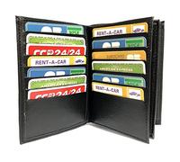 LOLUNA® Grand Portefeuille Homme Simili Cuir Souple, Complet 4 Volets, 20 Cartes - Billet - Monnaie - Permis - Identité - Carte Grise - Assurance - Ticket