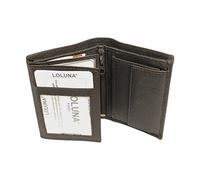 LOLUNA® Mini Portefeuille Format Carte Credit Cuir Vachette Souple 3 Volets pour Placer 10 Cartes - permis - identité - Billet - Monnaie - Idée Cadeau pour Homme et Femme - Marron