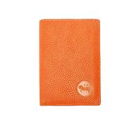 LOLUNA® Mini Portefeuille Format Carte Credit Cuir Vachette Souple 3 Volets pour Placer 10 Cartes - permis - identité - Billet - Monnaie - Idée Cadeau pour Homme et Femme - Orange