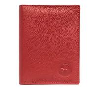 LOLUNA® Petit Portefeuille Classique en Cuir Vachette, Souple et Compact, 2 Volets Pratique pour Placer permis - identité - Cartes - Billet - Monnaie - Idée Cadeau pour Homme et Femme - Rouge